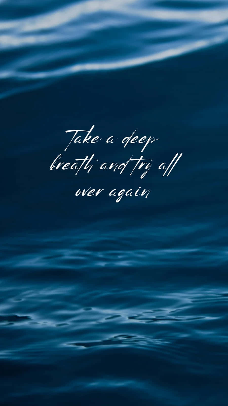 900x1600 Download Deep Breath Motivational Quote Ocean Wallpaper