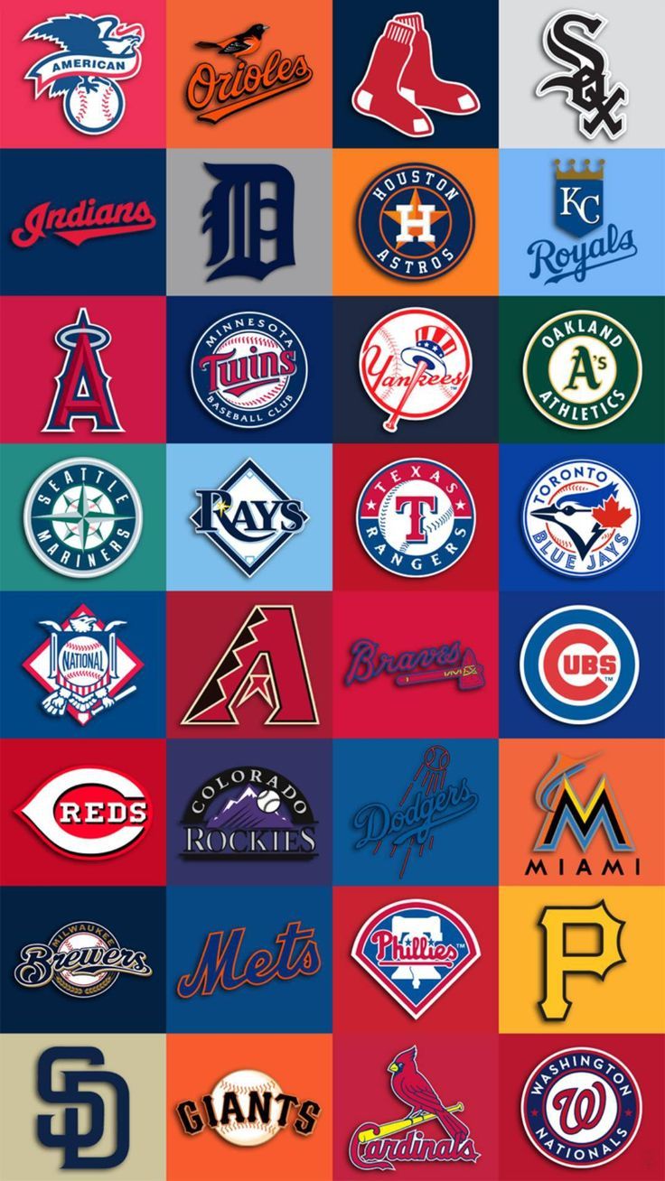736x1308 MLB Team Logos Collage. Major league baseball logo, Baseball background, Mlb wallpaper