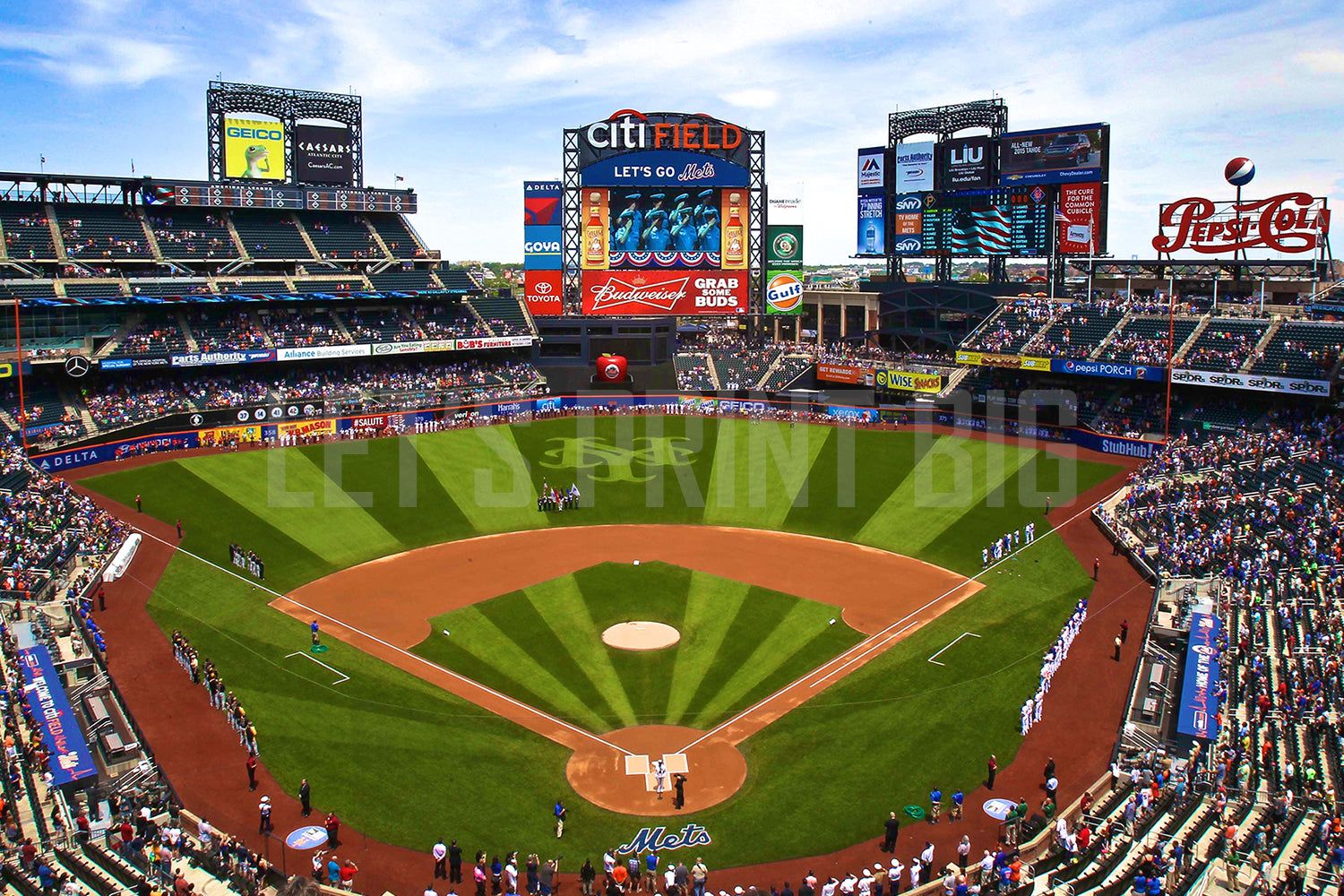 1500x1000 Citi Field Baseball wall mural Diamond Field Custom Designed Wallpaper