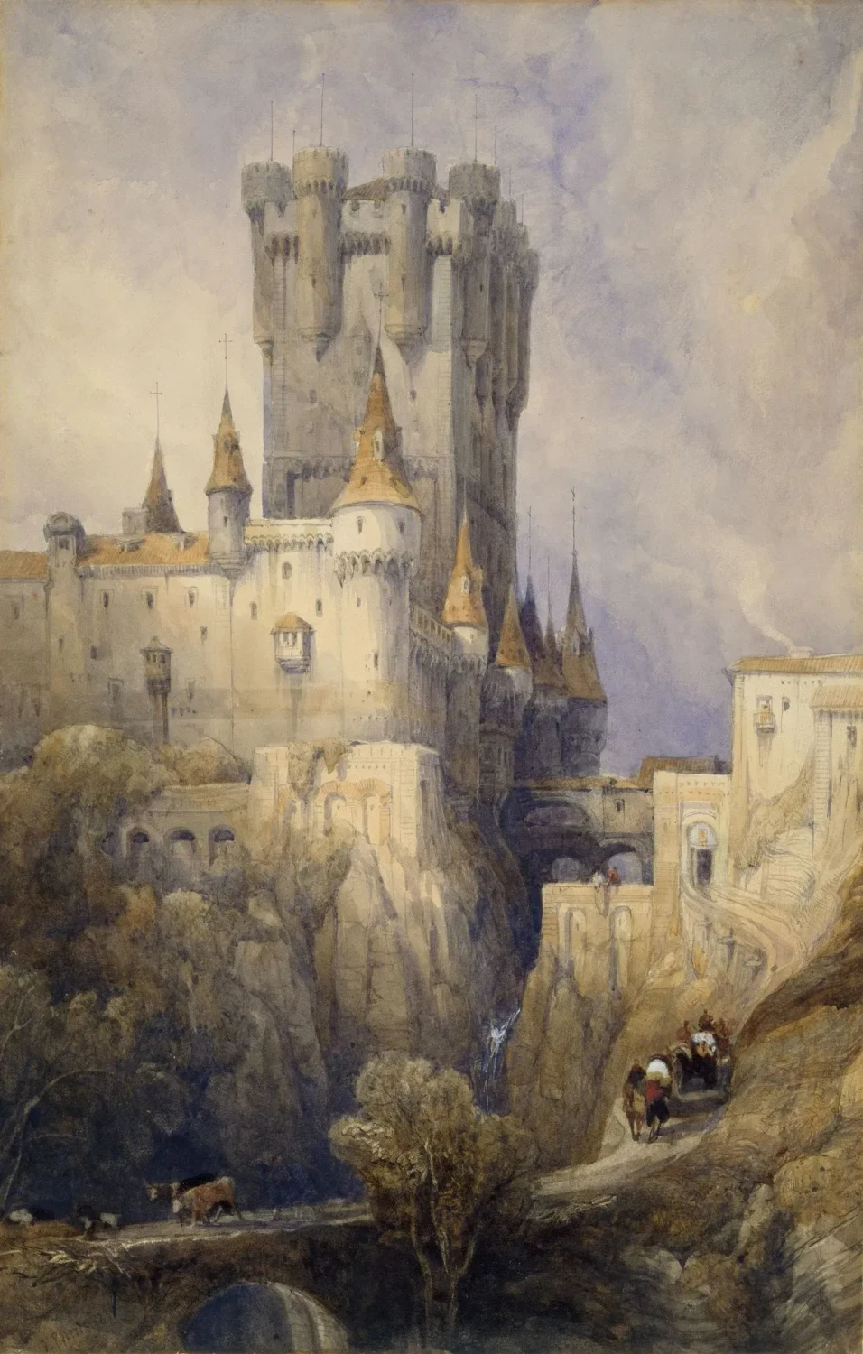 956x1500 Castle. Majestic Fortress. Romantic Realism Canvas Art Print