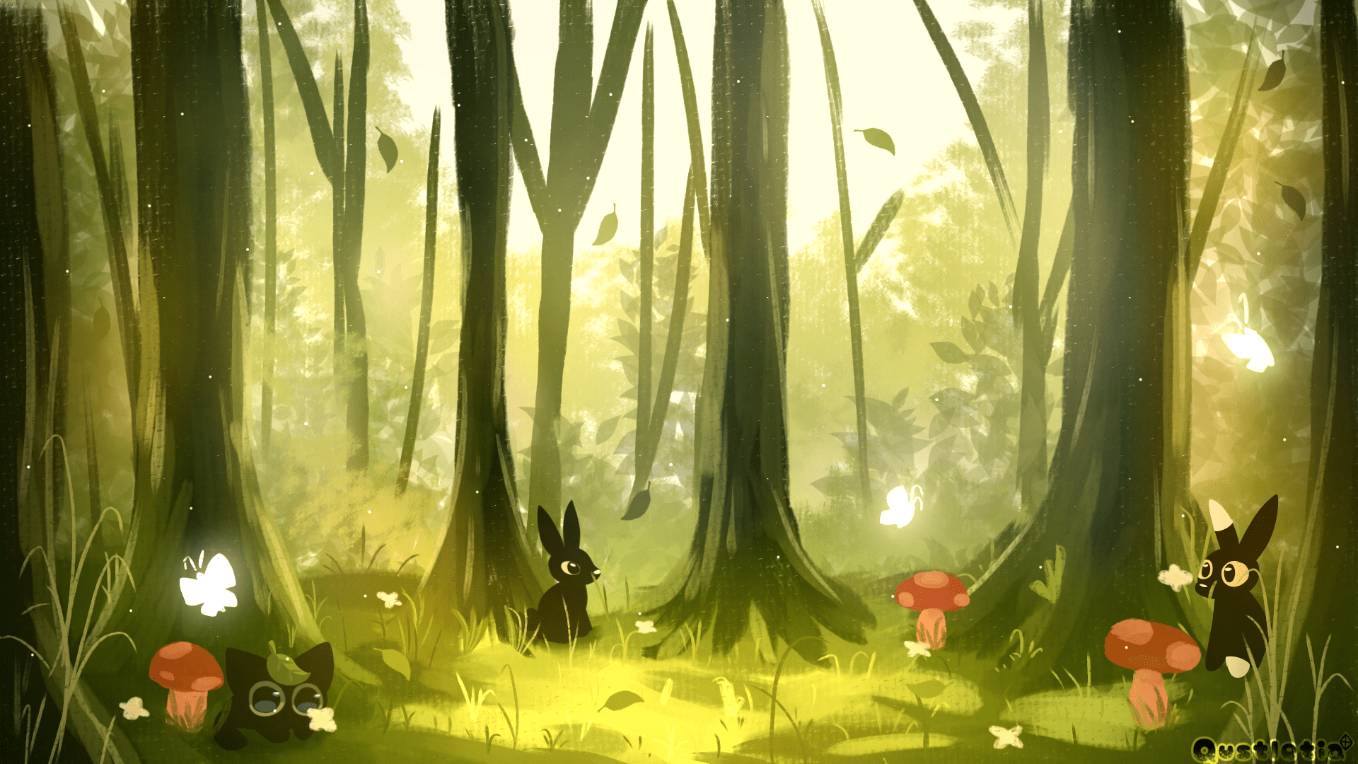 1920x1080 Drew A Background Inspired By Katie's More Semi Realistic Style (The First One Is Free To Use If You Want And The Second Has My Persona A Few Of Her OCs)