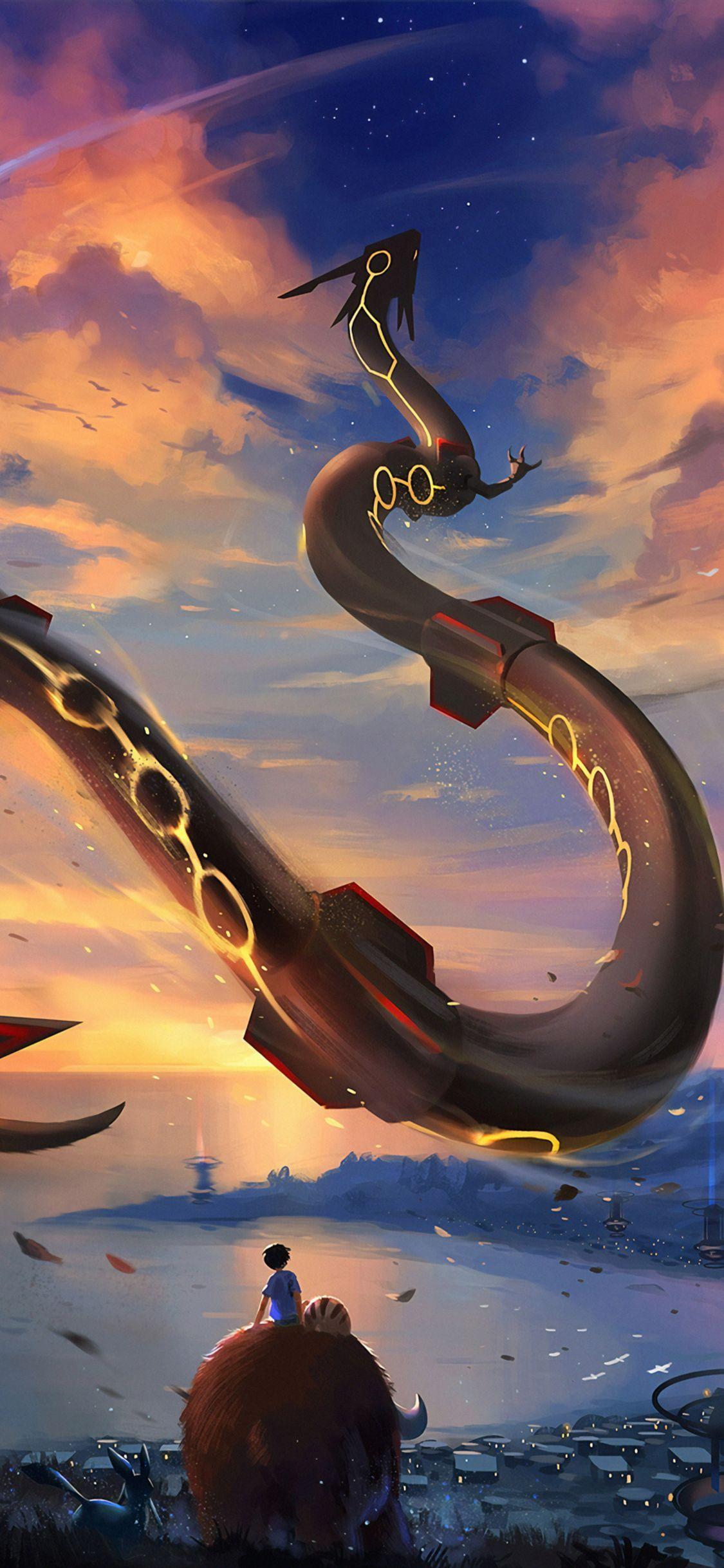 1125x2436 Rayquaza iPhone Wallpaper