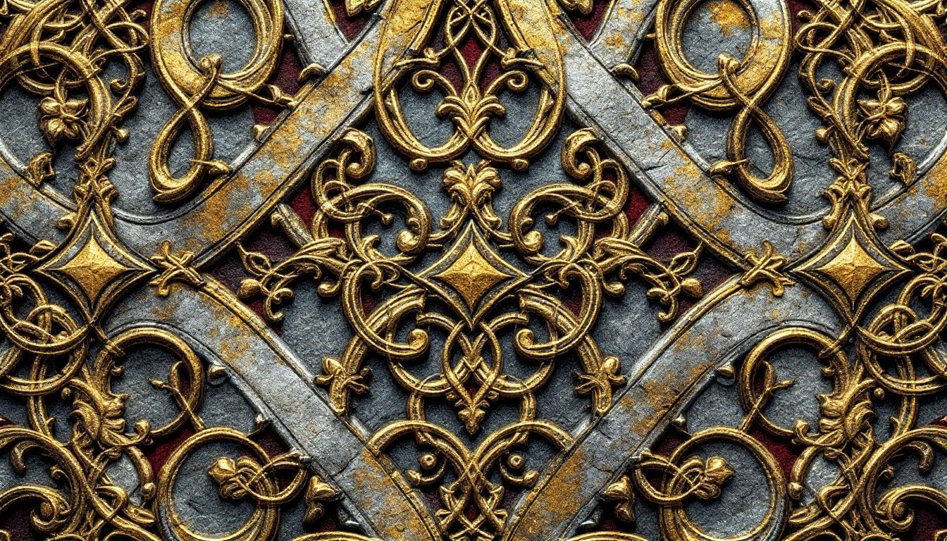 1344x768 Download Medieval Golden Patterns Image, Celtic, Gothic