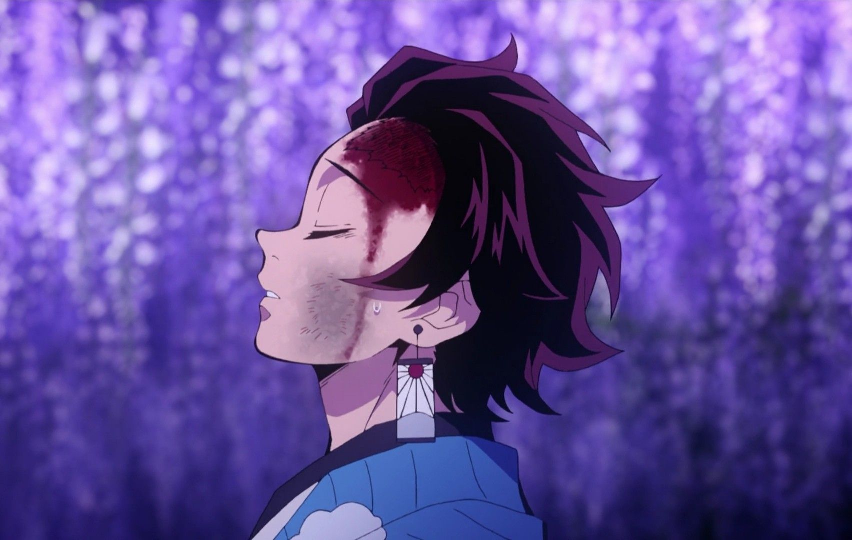 1703x1080 Demon Slayer Aesthetic Purple Wallpaper
