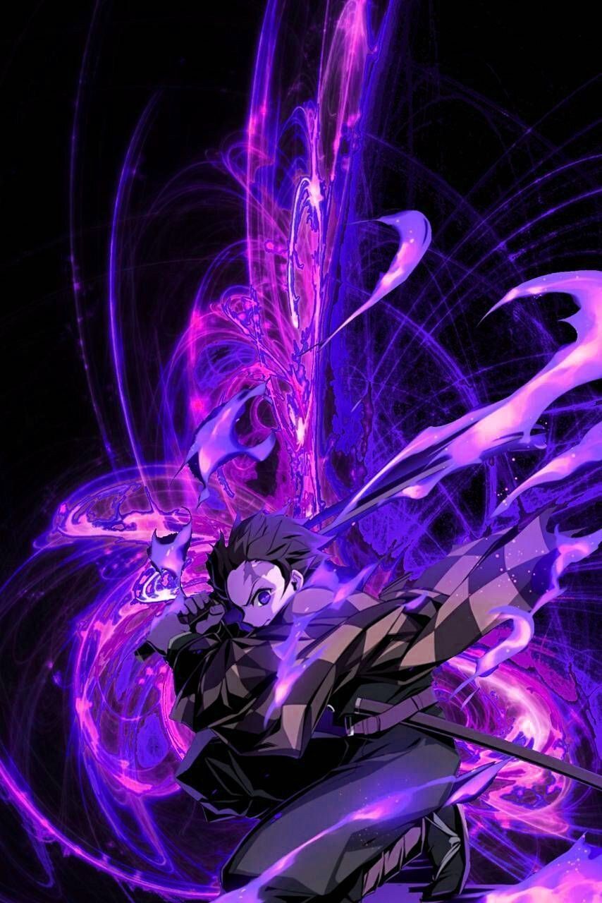 854x1280 Tanjiro Fire Breathing Wallpaper