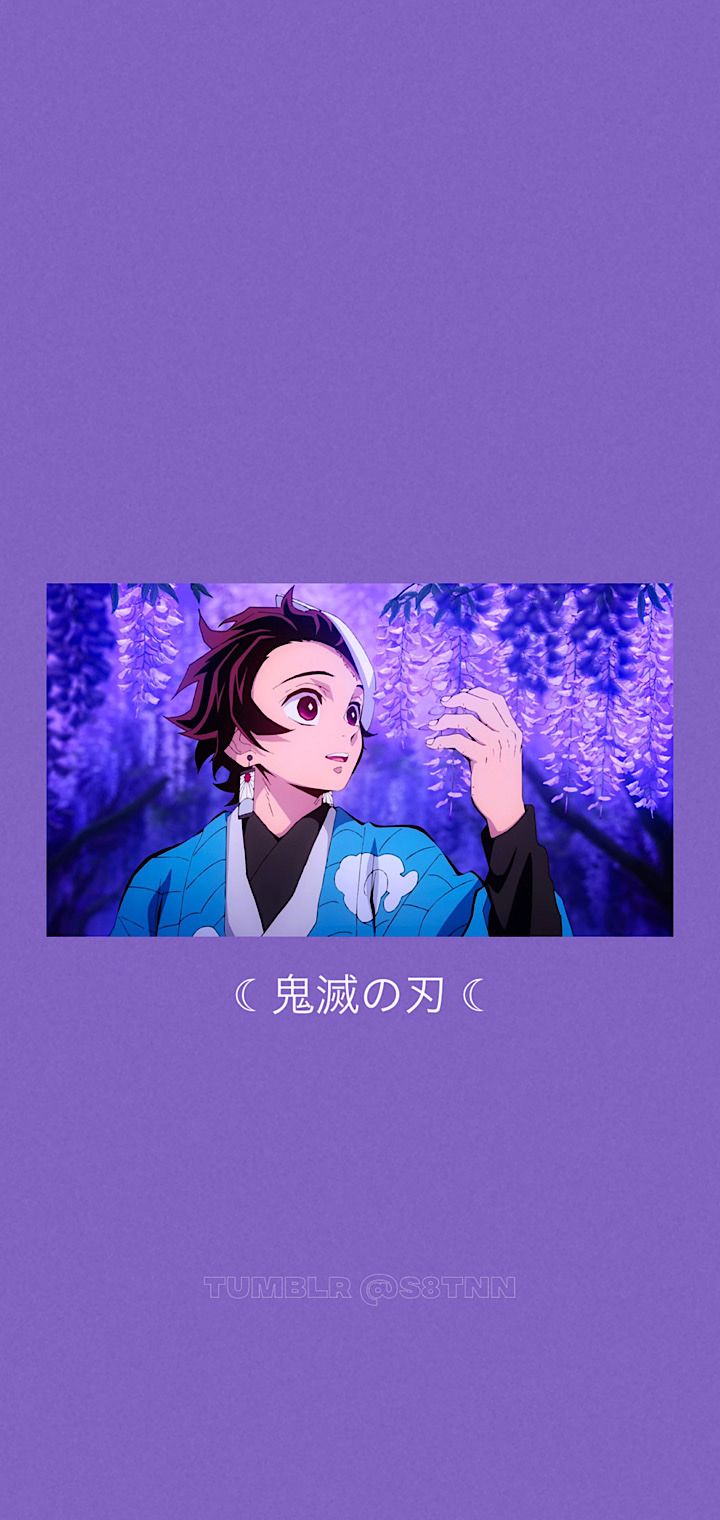 720x1520 Could I request tanjiro wallpaper with a few of them having dark purple background and other few have dark red background?