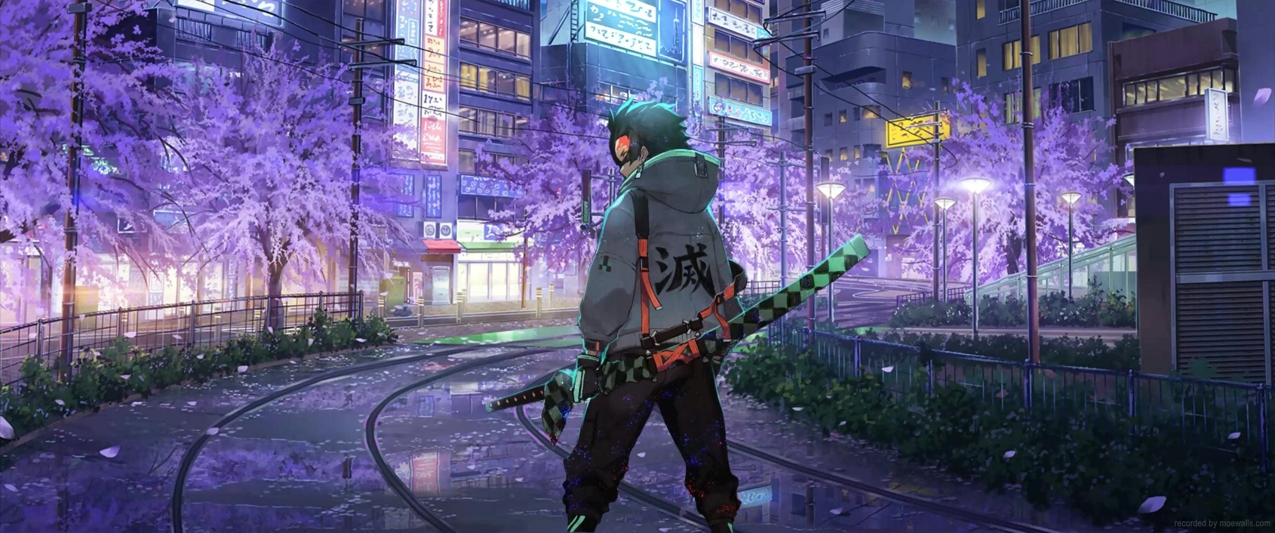 2580x1080 Modern Tanjiro Kimetsu No Yaiba Live Wallpaper