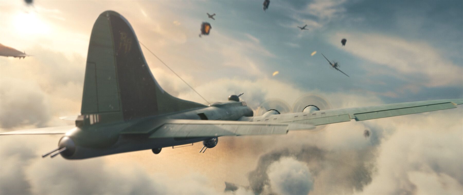 1800x759 B17 Flying Fortress Plane
