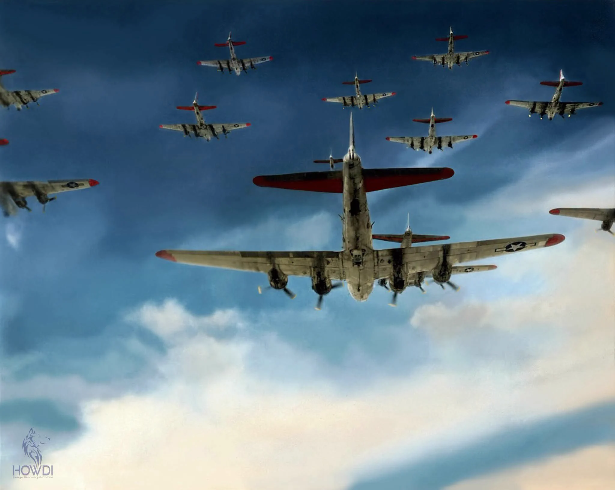 2048x1631 Voices Of WW2 On X: B 17 Flying Fortresses From The 398th BG In Close Formation On The Mission Of 3rd April 1945 Mission To Neumunster. / X