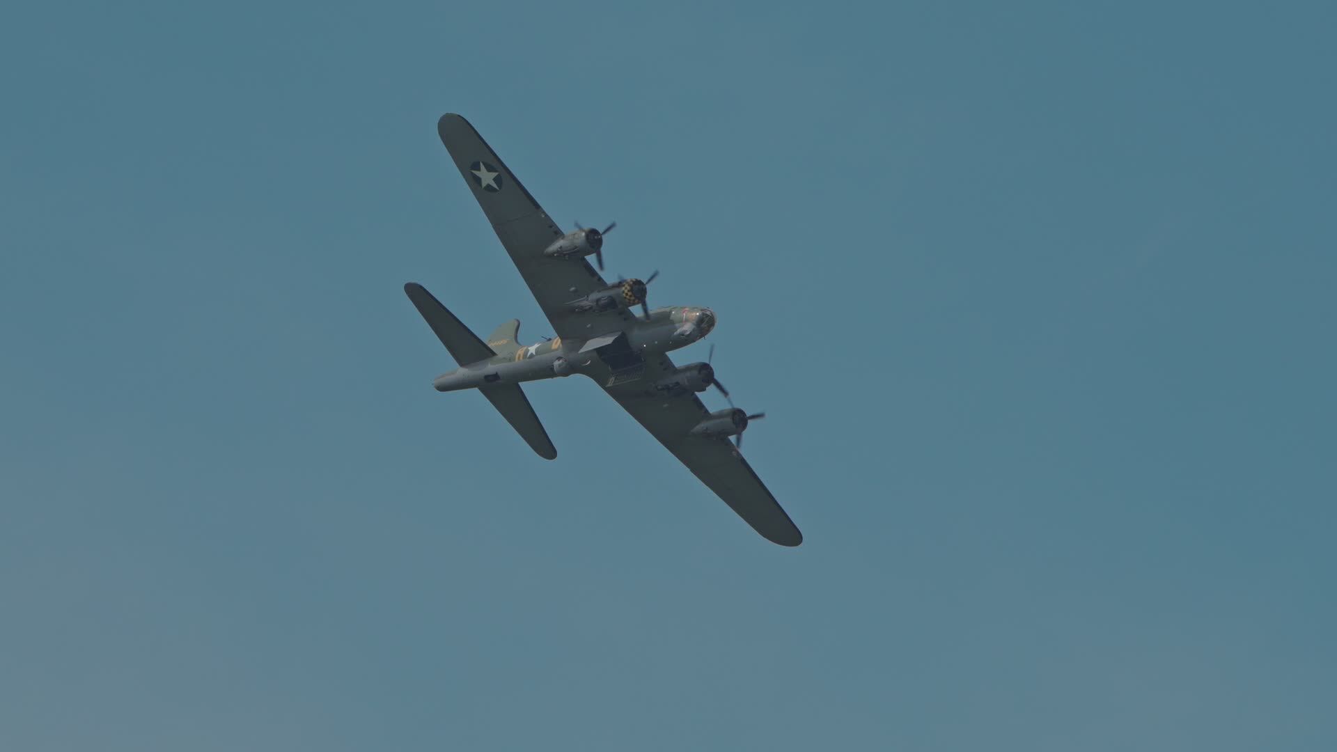 1920x1080 B 17 Flying Fortress Soaring Free Stock Video Footage, Royalty Free 4K & HD Video Clip
