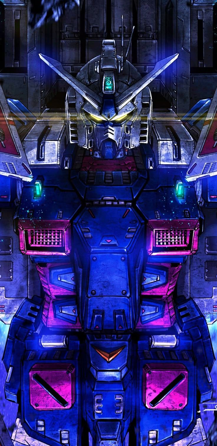 736x1513 Gundam art wallpaper. Gundam thunderbolt wallpaper, Neon gundam wallpaper, Destiny gundam