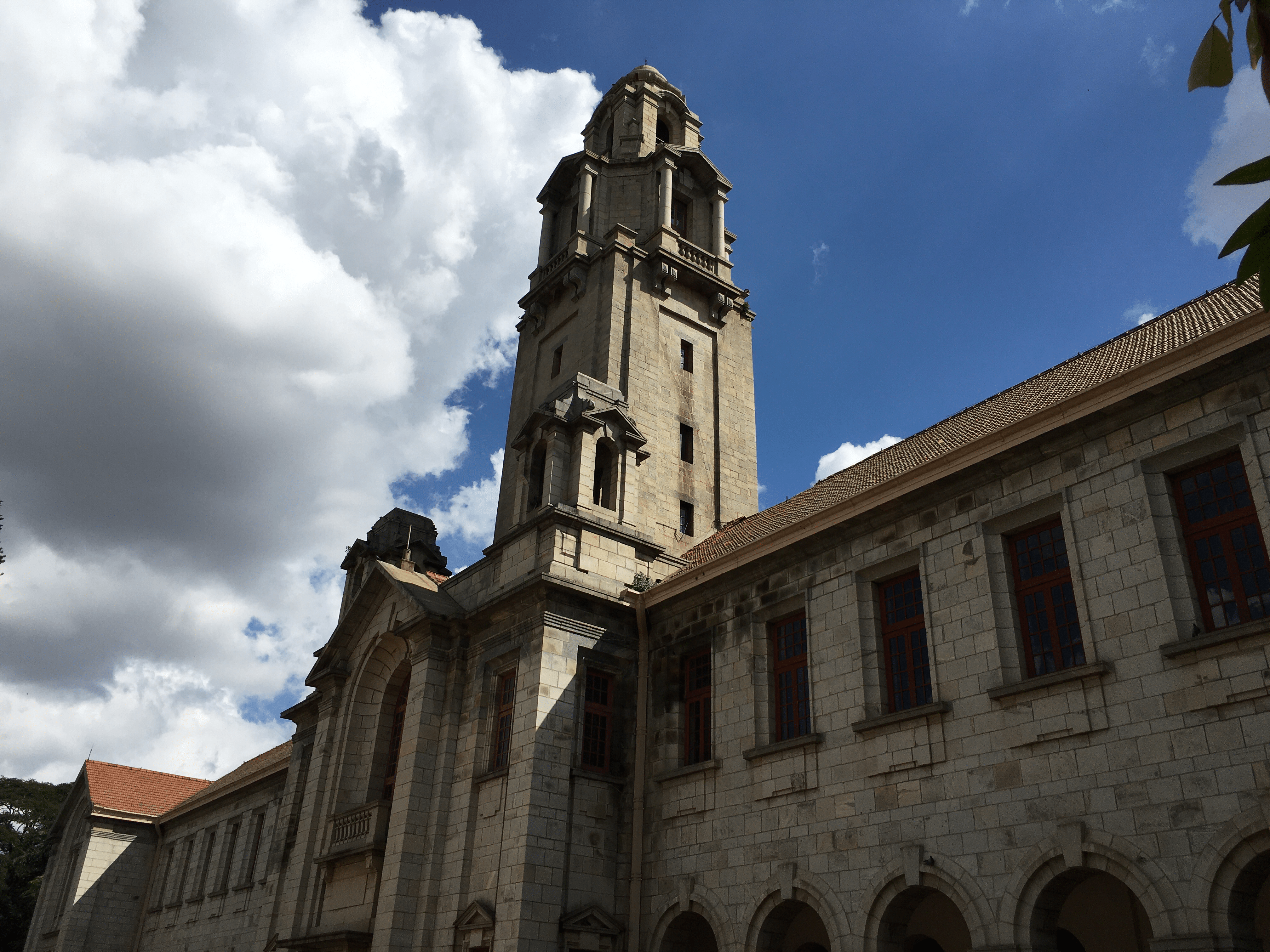 4032x3024 IISc Main Building with a deep blue sky in the backdrop