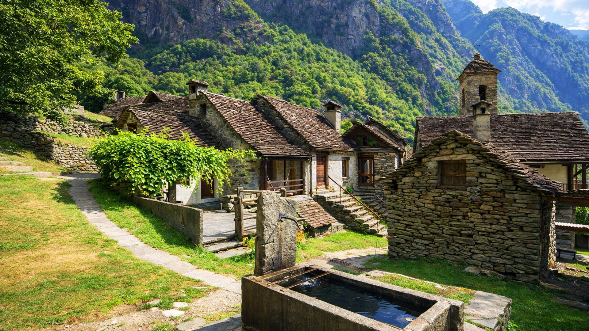 1920x1080 Explore the Stunning Beauty of Foroglio, Ticino, Switzerland in 8K