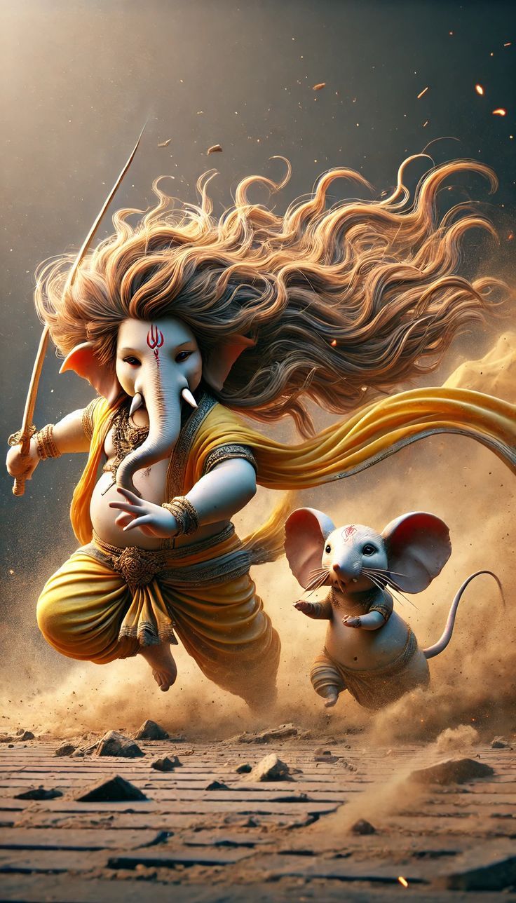 736x1288 Angry ganesha. Ganesh unique image, Dancing ganesha wallpaper, Hanuman picture