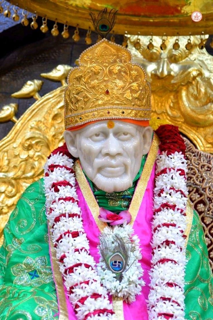 736x1104 Sai Baba Statue Dressed in Red and Gold with Crown. Basaveshwara image hd, Friendship day