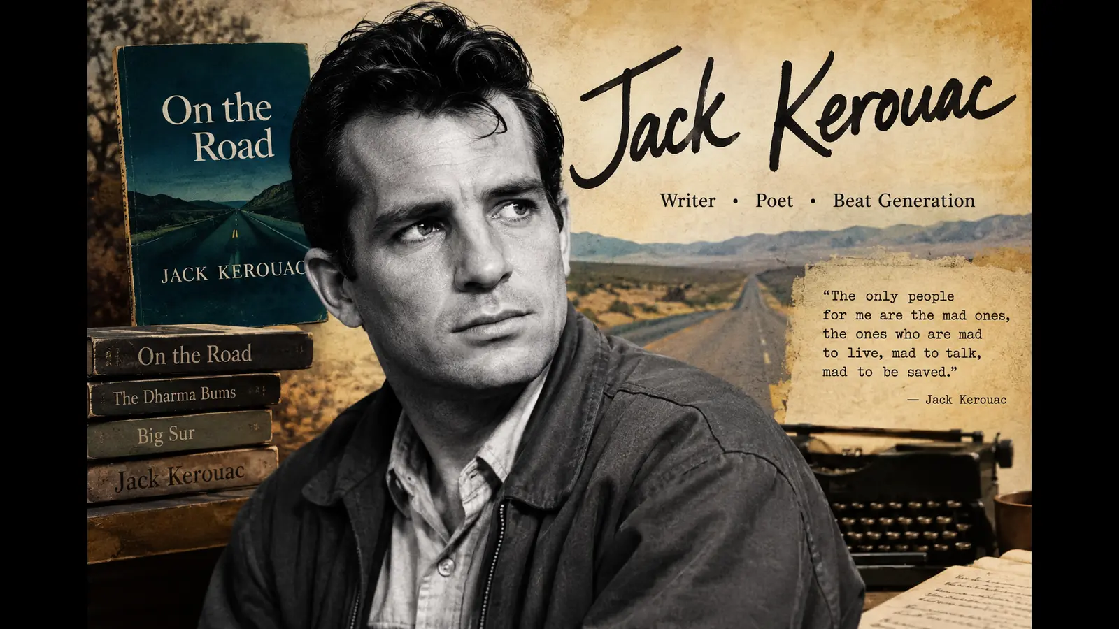 1600x900 Jack Kerouac Biography: Life, Books, Poems & On the Road