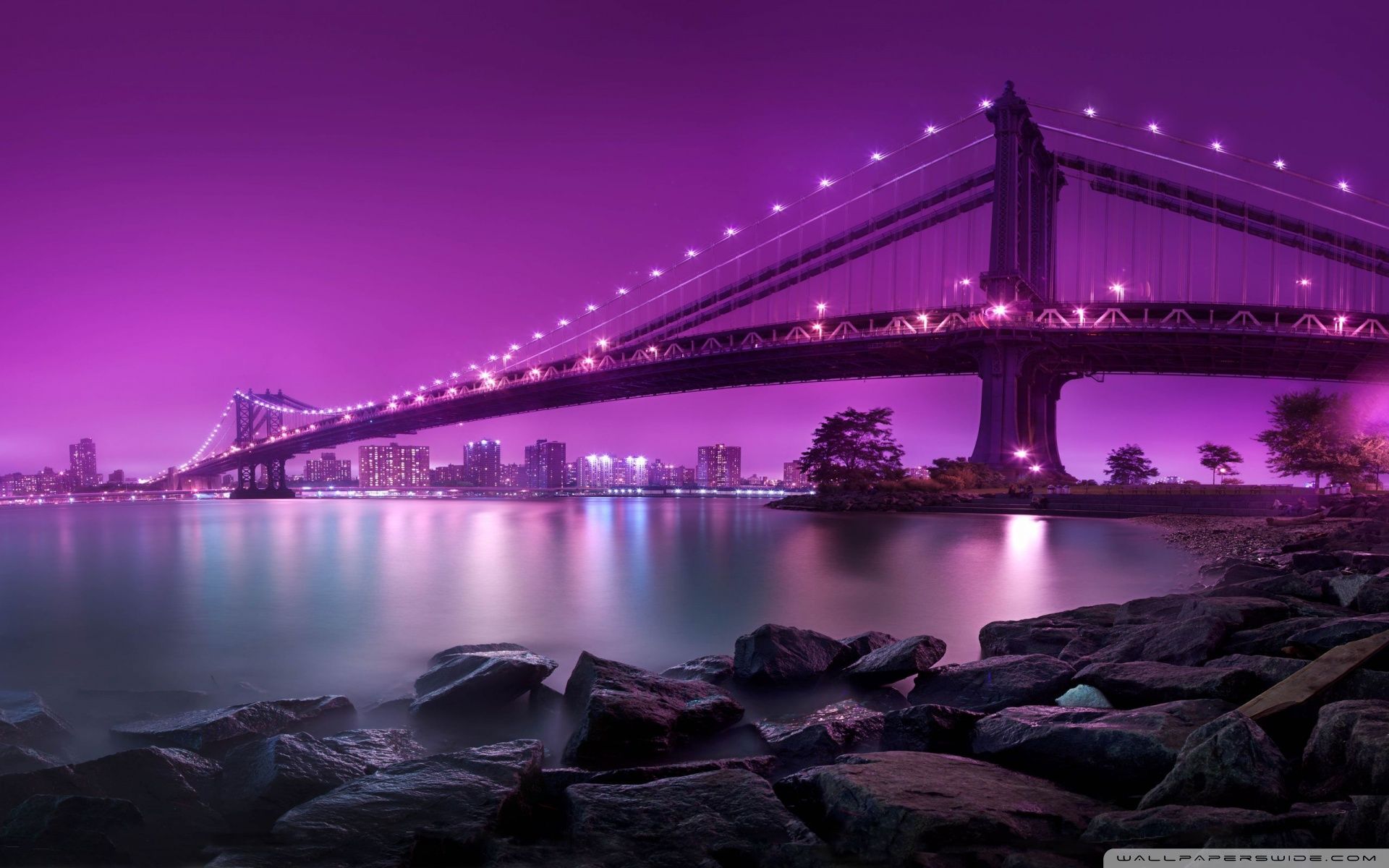 1920x1200 Bridge, Purple Light 4K UHD Wallpaper for UltraHD Desktop and TV : Smartphone and Tablet Devices