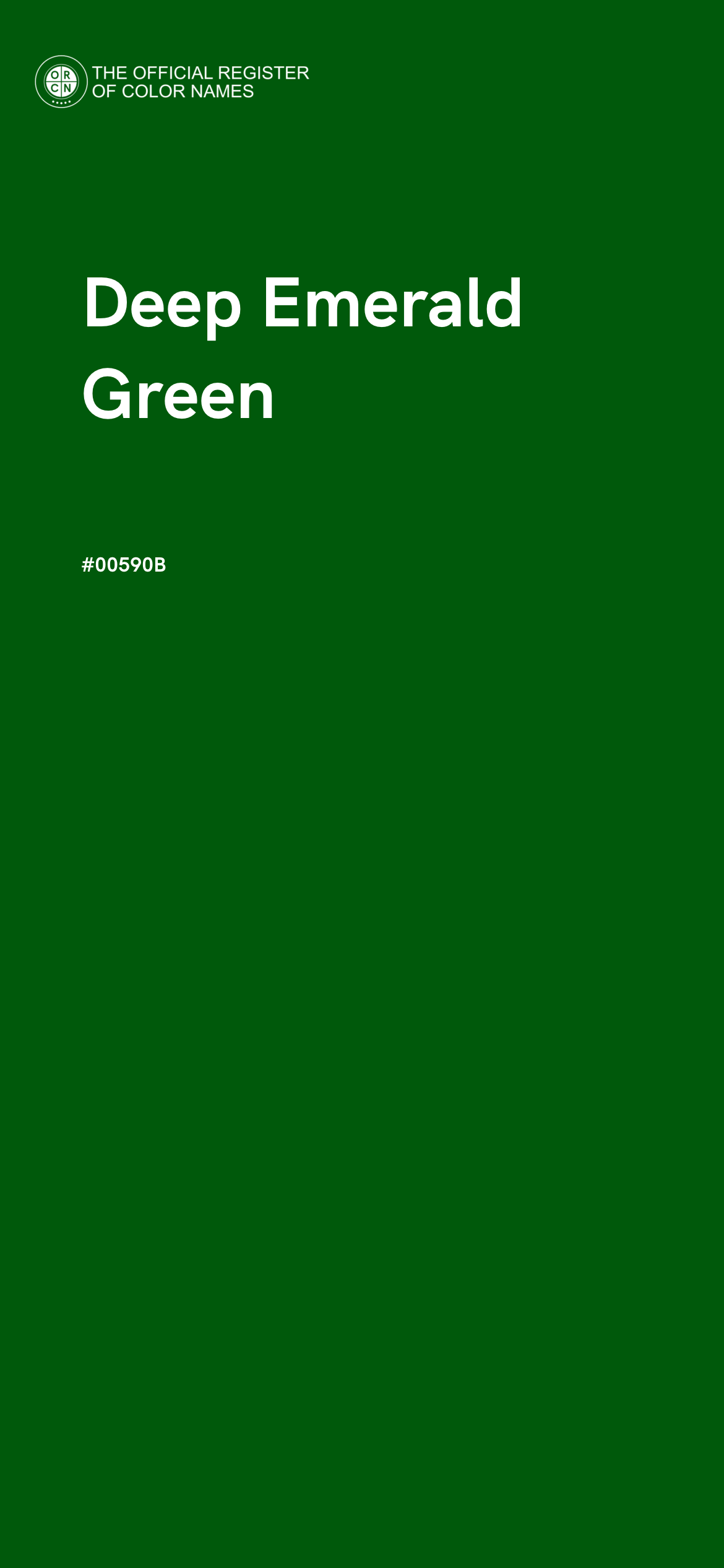 1170x2532 Deep Emerald Green color. Register of Color Names