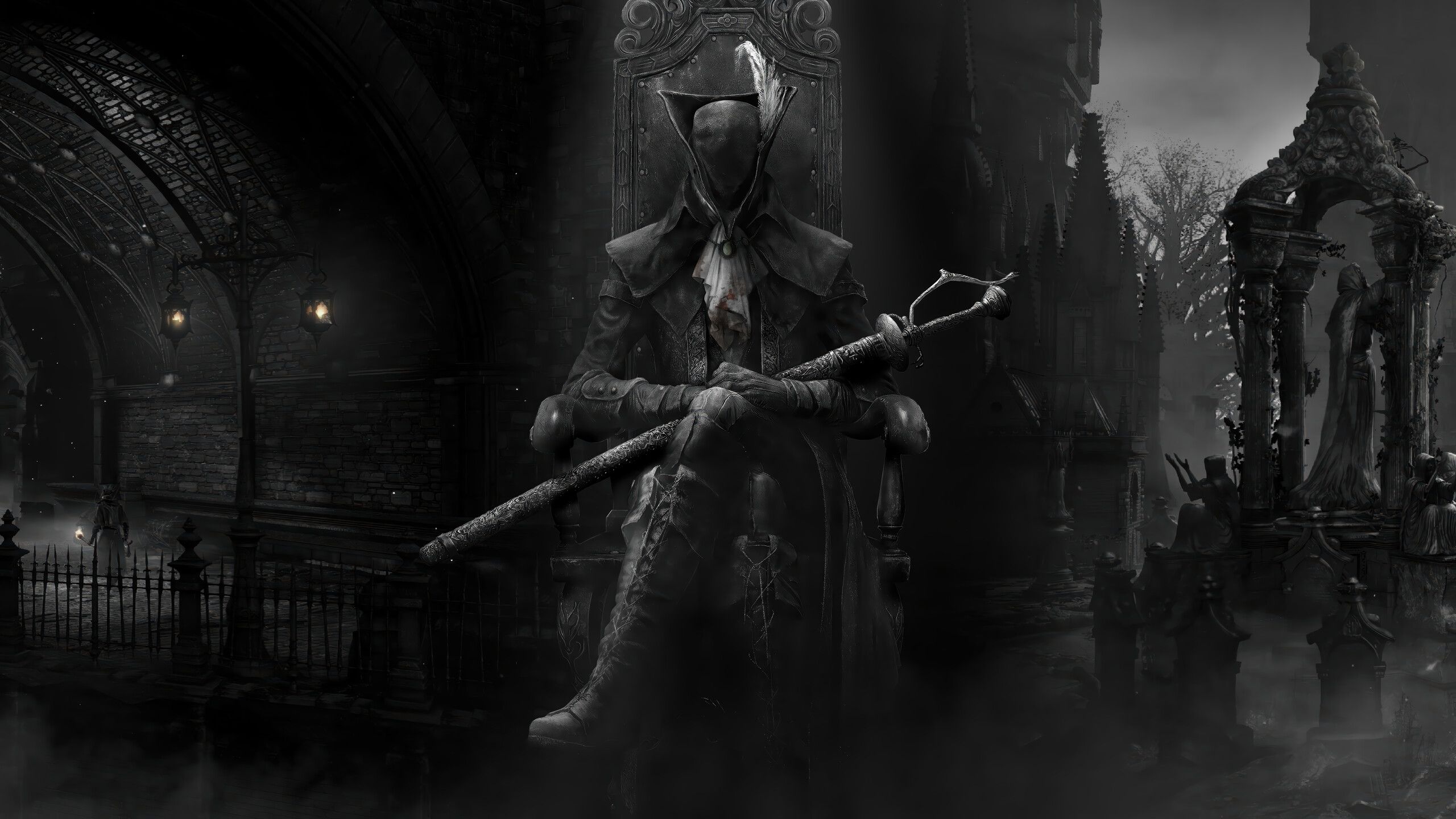 2560x1440 Bloodborne The Hunter Wallpaper 4K HD PC