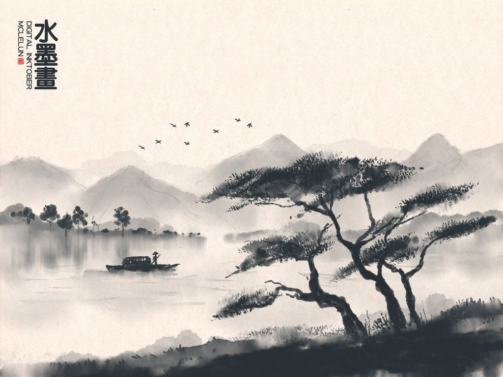 1024x768 Japanese Art ideas. japanese ink painting scenery, chinese ink mountain scene, chinese ink painting scenery