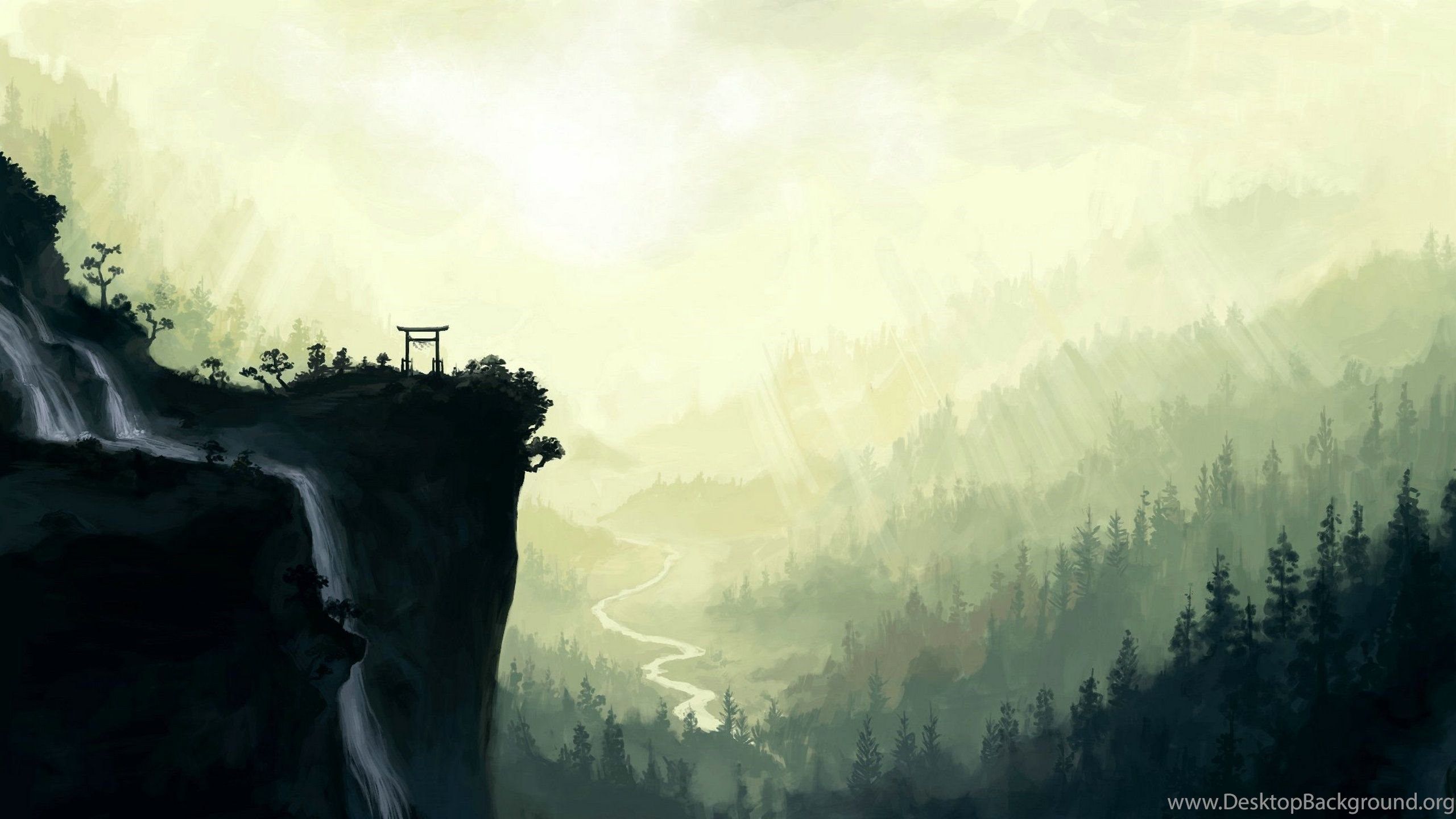 2560x1440 Ink Wash Painting Wallpaper
