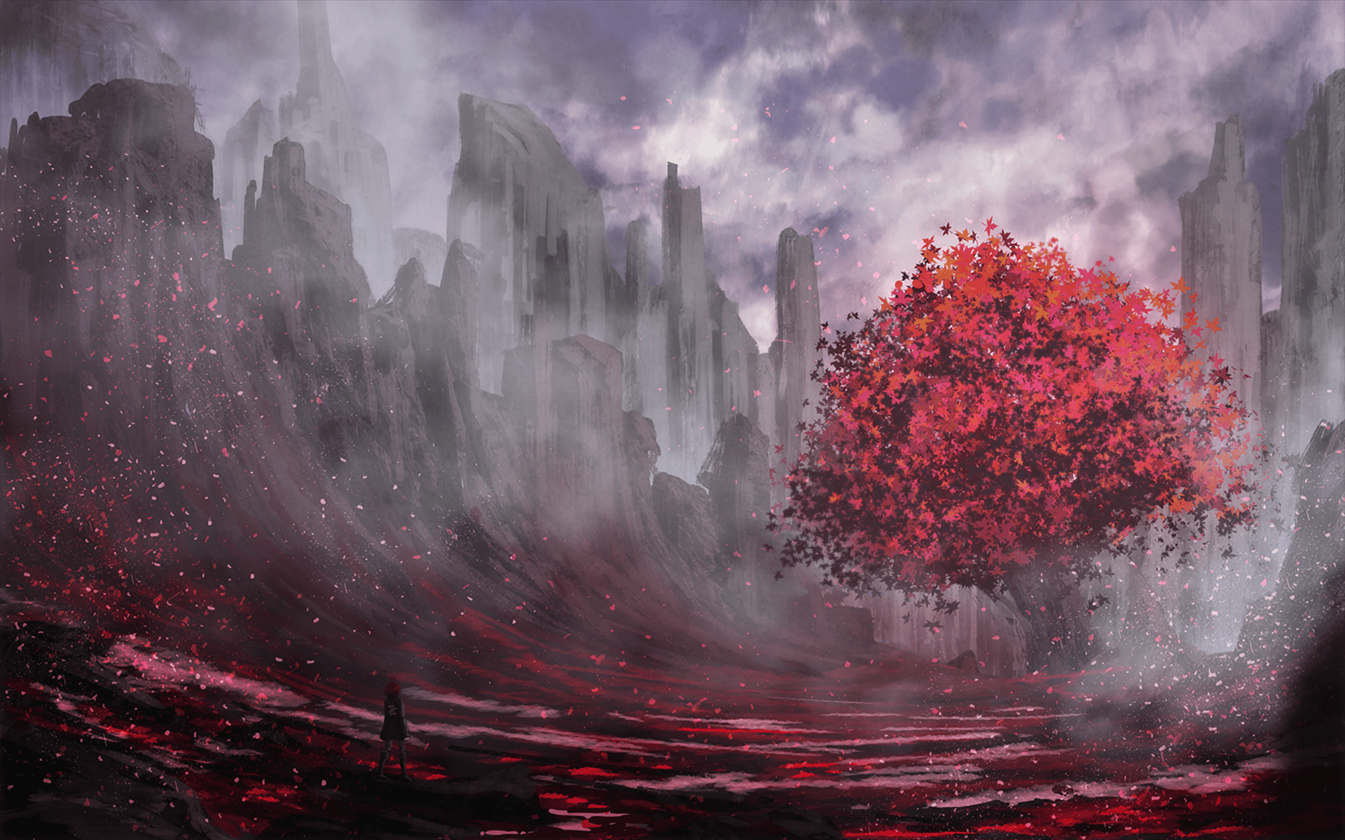 1920x1200 Enchanted Tree Landscape HD Wallpaper by 染谷 真衣x1200