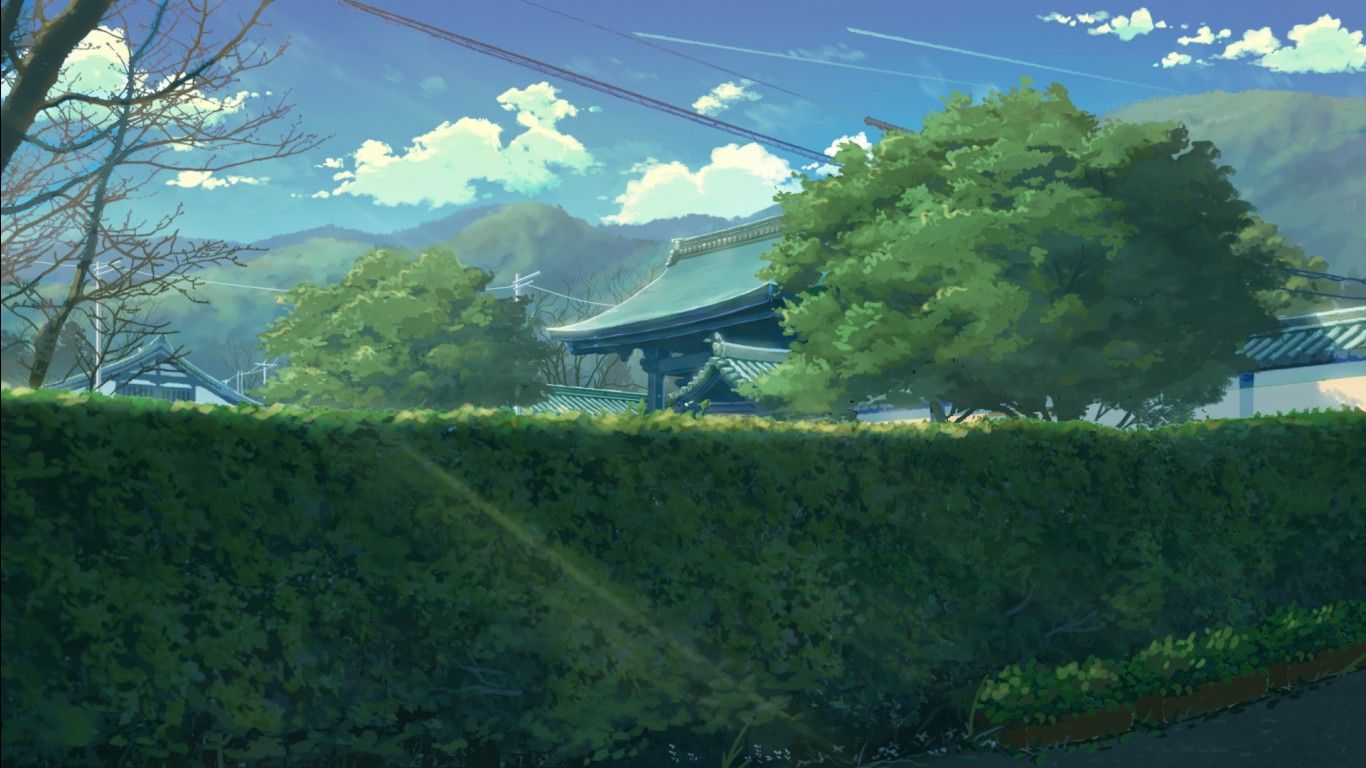 1366x768 Anime Nature Blue Sky Background HD Anime Wallpaper