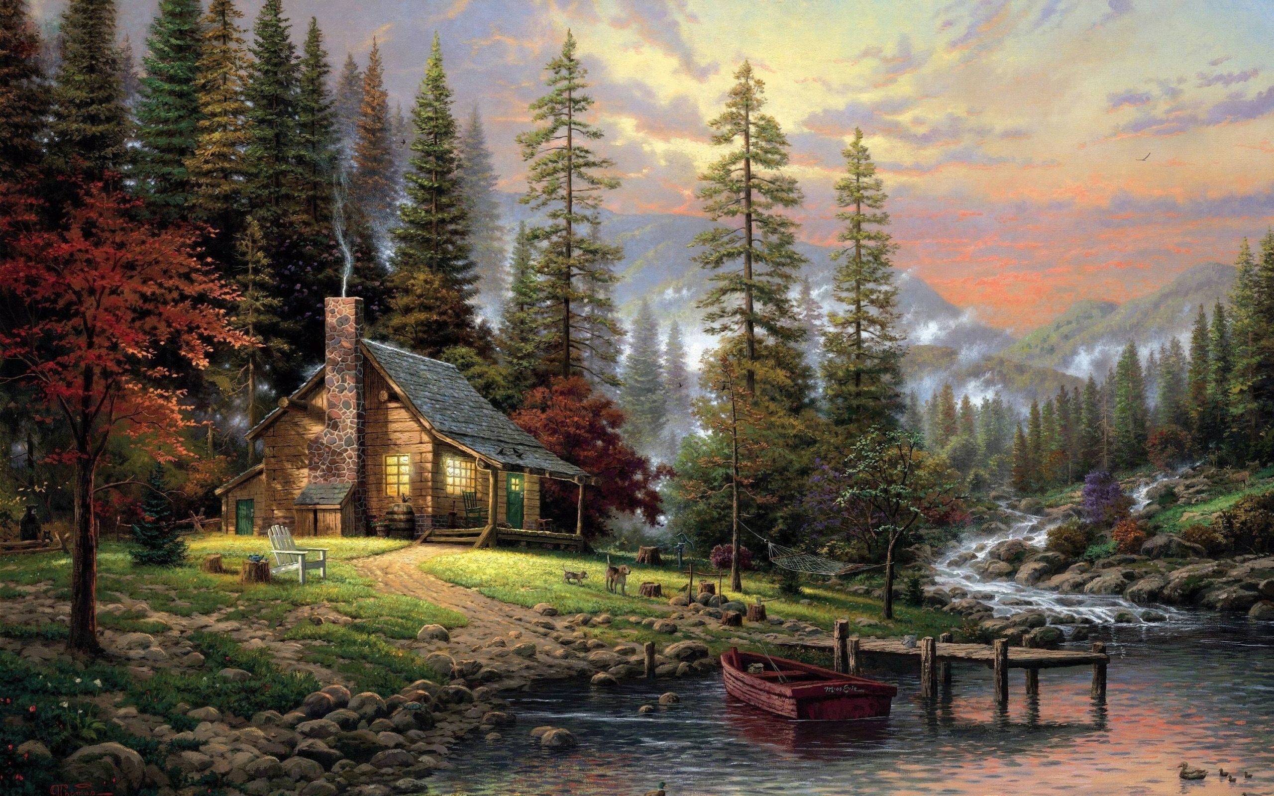 2560x1600 Abstract Landscape Real Painting Wallpaper