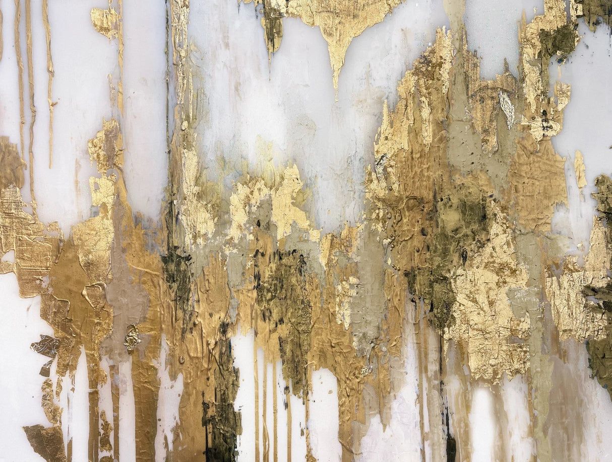 1214x918 Ethereal Gold Wallpaper. Oversized Wall Mural by Vivian Ferne Peel & Stick / 10' Tall x 20' Wide, white, Gold