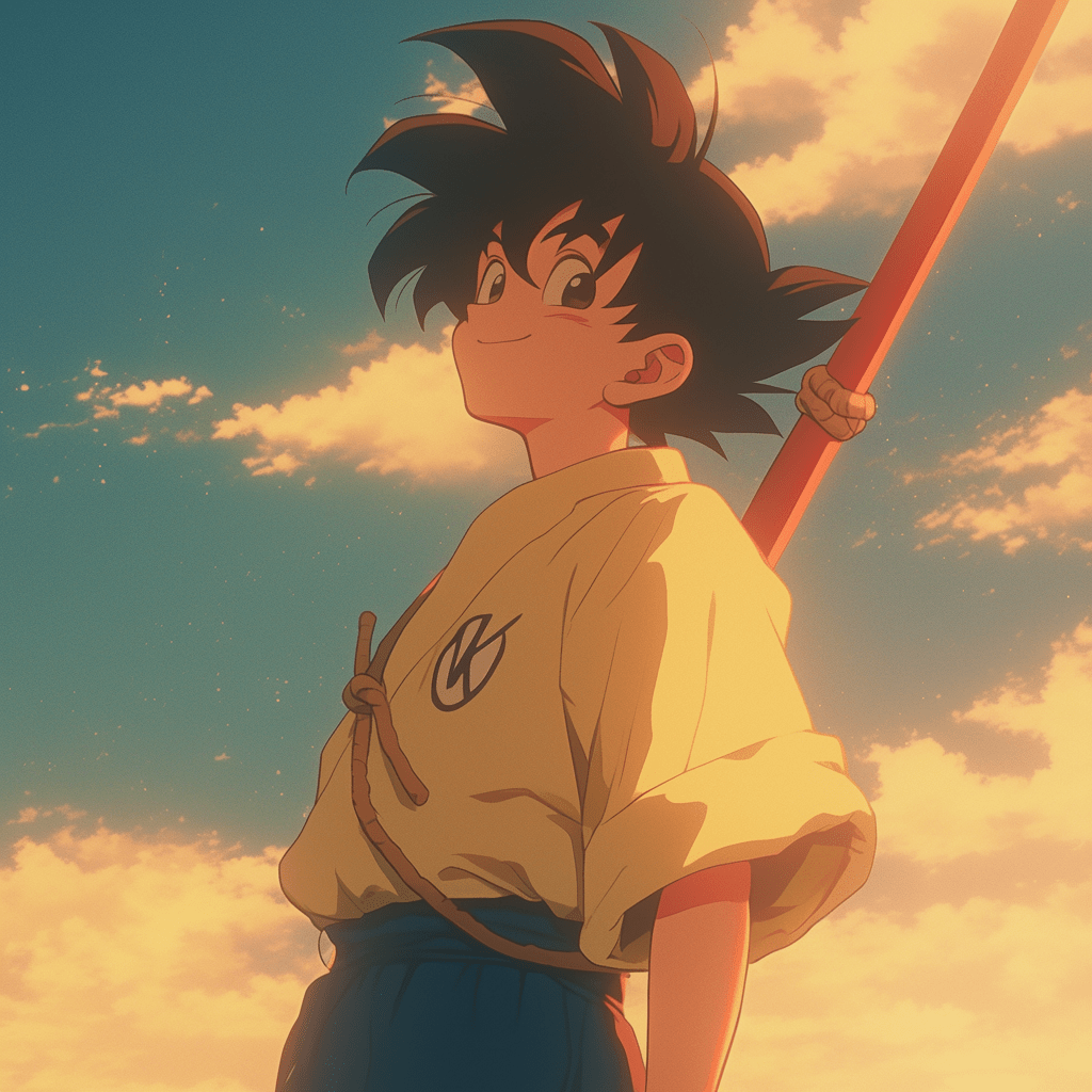 1024x1024 Old Style 90&;s Anime Goku from Dragon Ball
