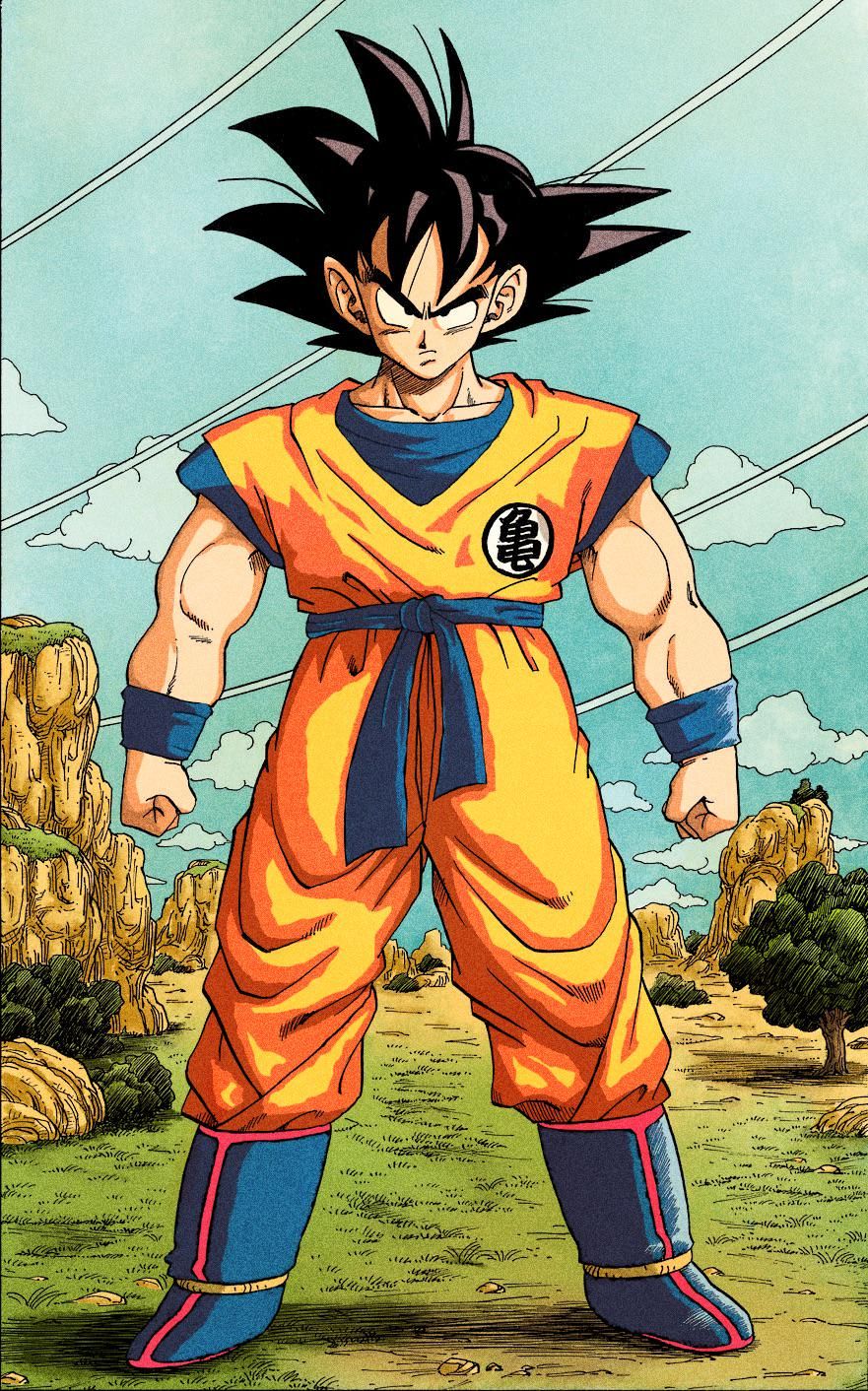 881x1412 I colored Goku from the manga in my best impression of Toriyama's old style!
