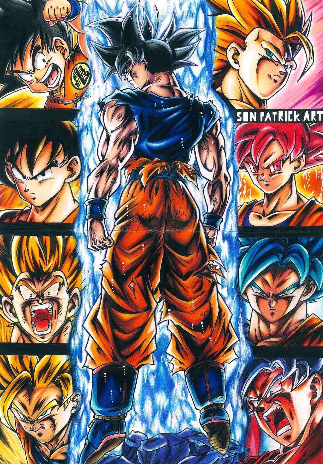 1080x1551 HELLO EVERYONE!! I've Finally Finished This Goku Mural Drawing I Started Some Months Ago. This Took +50 Hours Of Hard Work And I Put So Much Care Into It. Full Speed Drawing Video