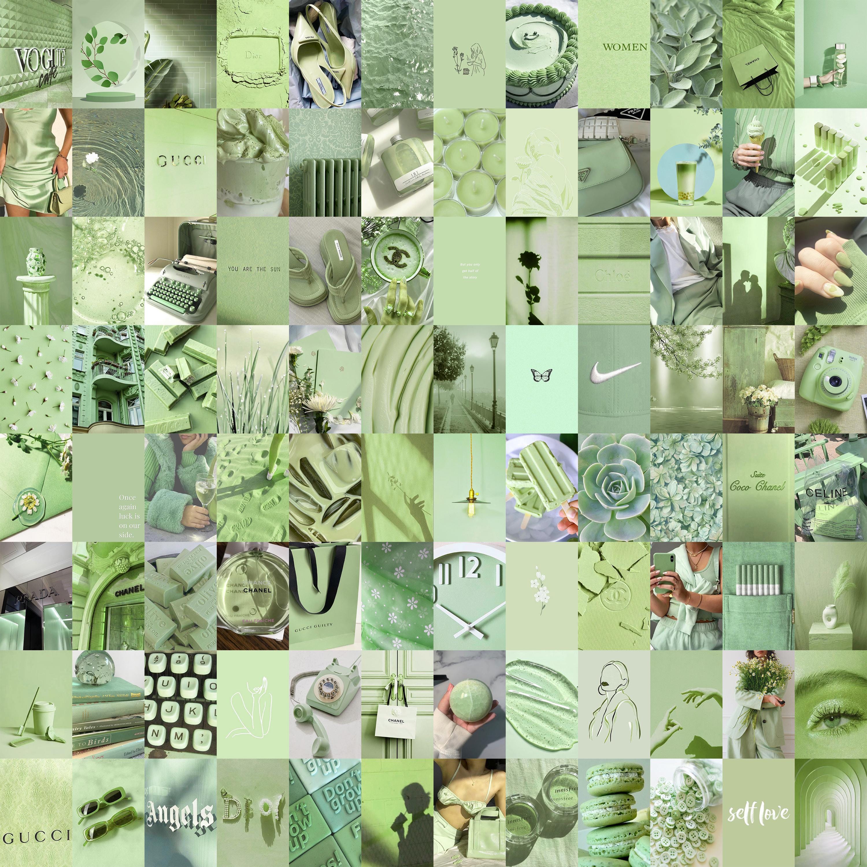 3000x3000 Sage Green Aesthetic Photo Collage Kit. Matcha Mint Decor (DIGITAL DOWNLOAD)