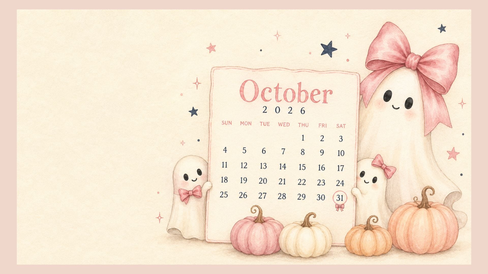 1920x1080 Free October 2026 Desktop Calendar Background