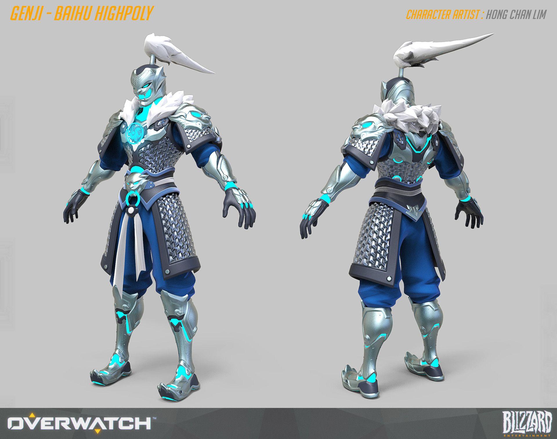 1920x1514 Overwatch Baihu Genji Highpoly, Hong Chan Lim