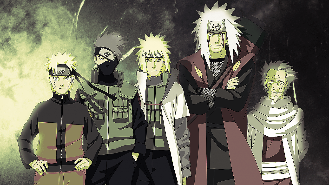 1366x768 Free download Naruto Kakashi Minato Jiraya Hiruz 1366x768 20616 HD Wallpaper [1366x768] for your Desktop, Mobile & Tablet. Explore Naruto and Minato Wallpaper. Minato Wallpaper, Minato Namikaze Wallpaper
