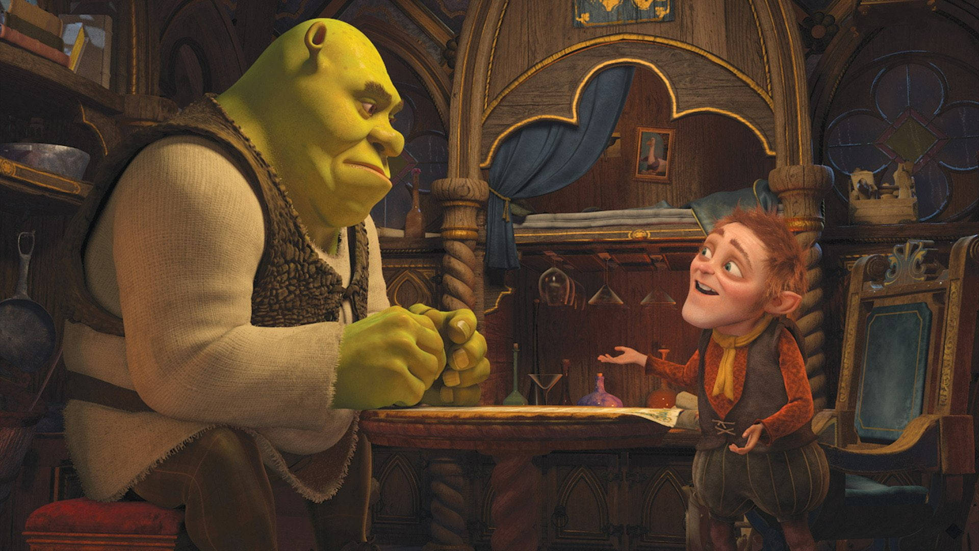 1920x1080 Download Shrek Forever After Shrek Talking With Rumpelstiltskin Wallpaper