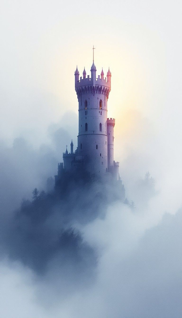 768x1344 Download Misty Castle Tower Image, Tower, Medieval