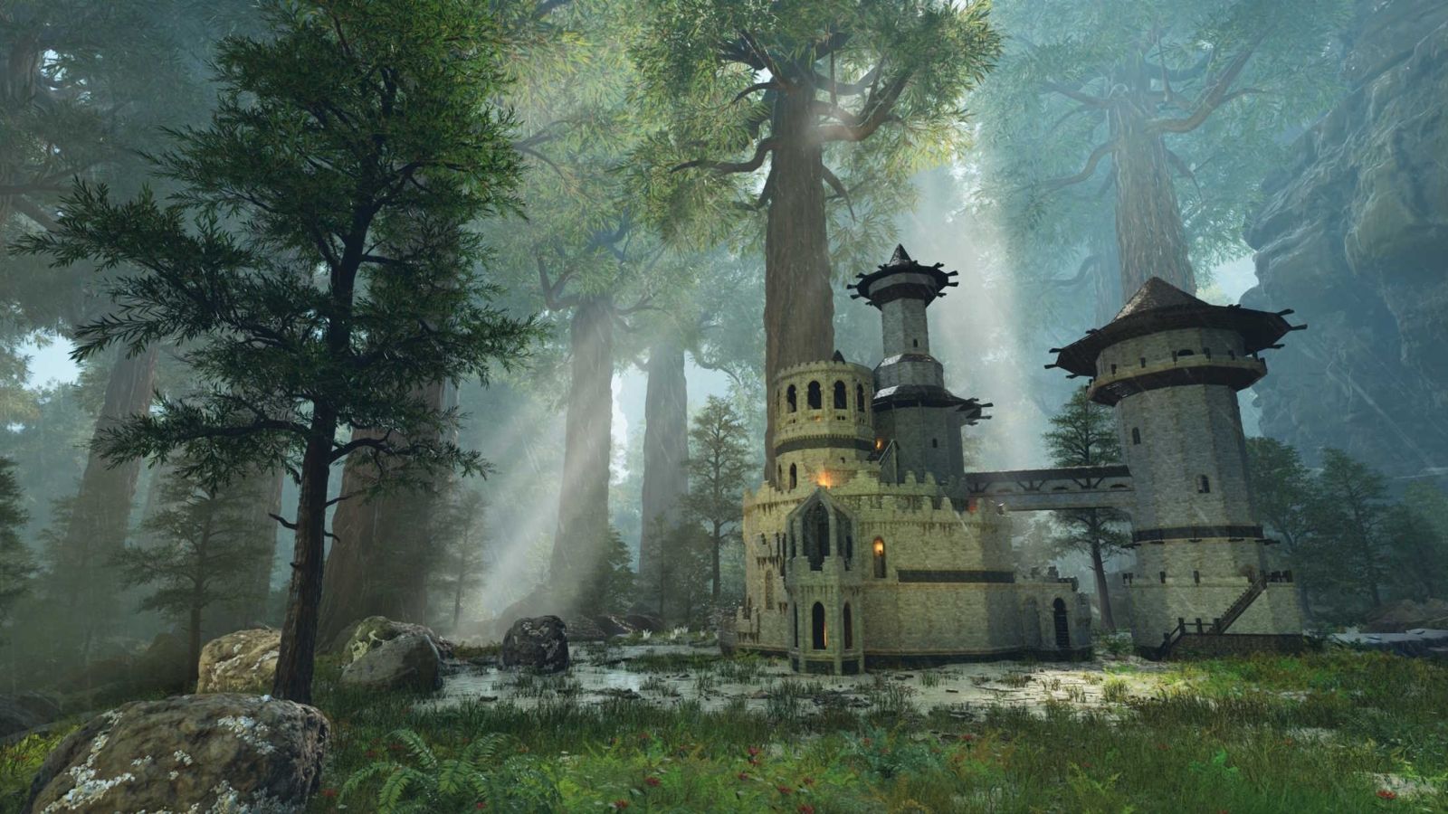 1600x900 Elven Castle with Towers in The Redwoods Albums Community Forums