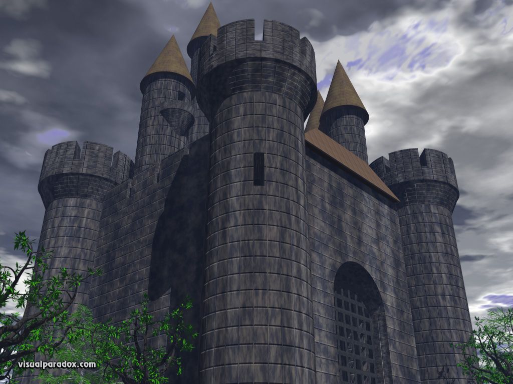 1024x768 Free 3D Wallpaper 'Castle Approach' 1024x768