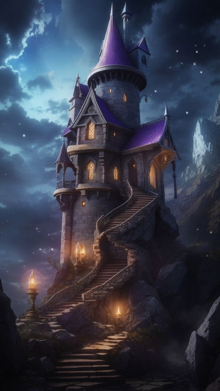 736x1308 Step into the enchanting world of wizards with this mesmerizing wallpaper. A tower adorned with secrets, mystical artifa. Wizard's tower, Dark wizard, Water house