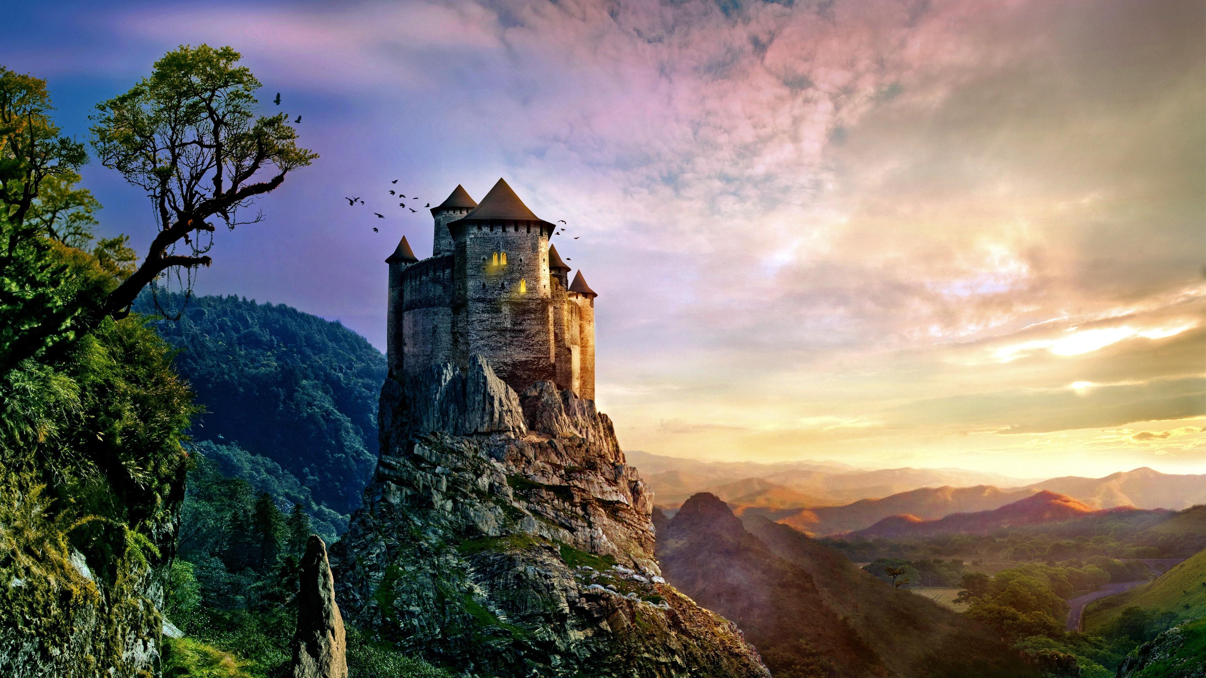 3840x2160 Castle Landscape Wallpaper