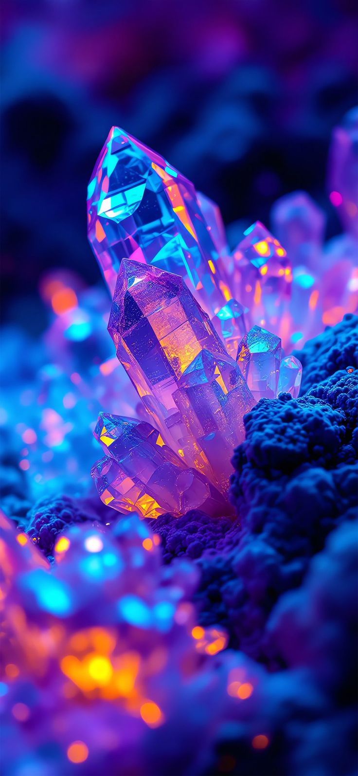 736x1595 Wallpaper background crystal. Crystal phone wallpaper, Blue background wallpaper iphone, 3D parallax wallpaper
