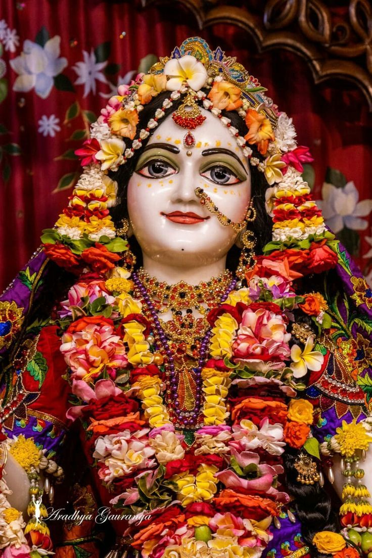 736x1104 Radha Krishna Statue with Flowers. Hare krishna mahamantra wallpaper, Hare krishna wallpaper hd, Krishna mayapur