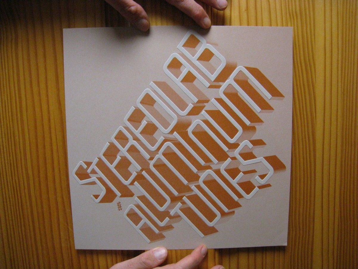 1200x900 Stereolab Poster Stereo Lab Promo Aluminum Tunes (orange shadowing)