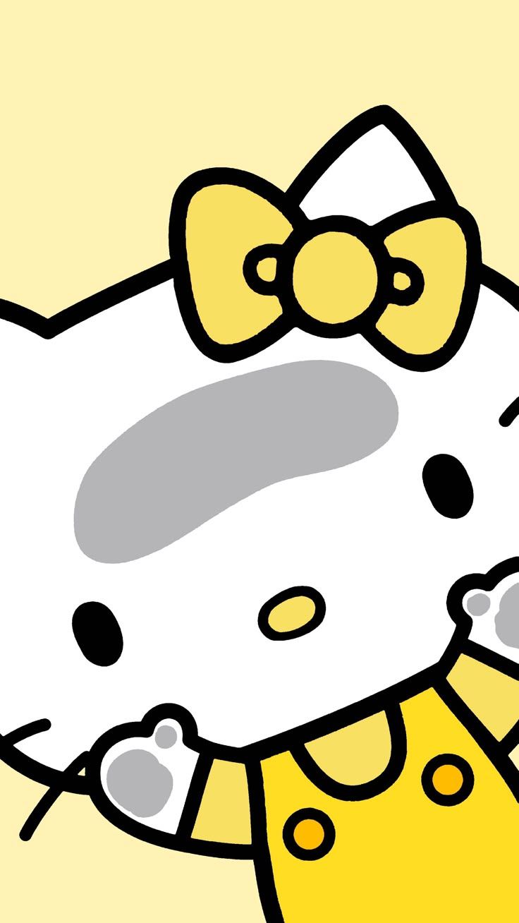 736x1308 iPad wallpaper aesthetic yellow. Yellow hello kitty pfp, Yellow theme wallpaper, Hello kitty background