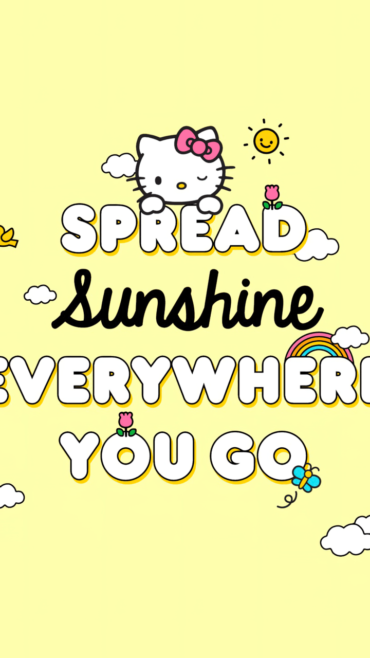 720x1280 Spread sunshine Wallpaper 4K, Hello Kitty background