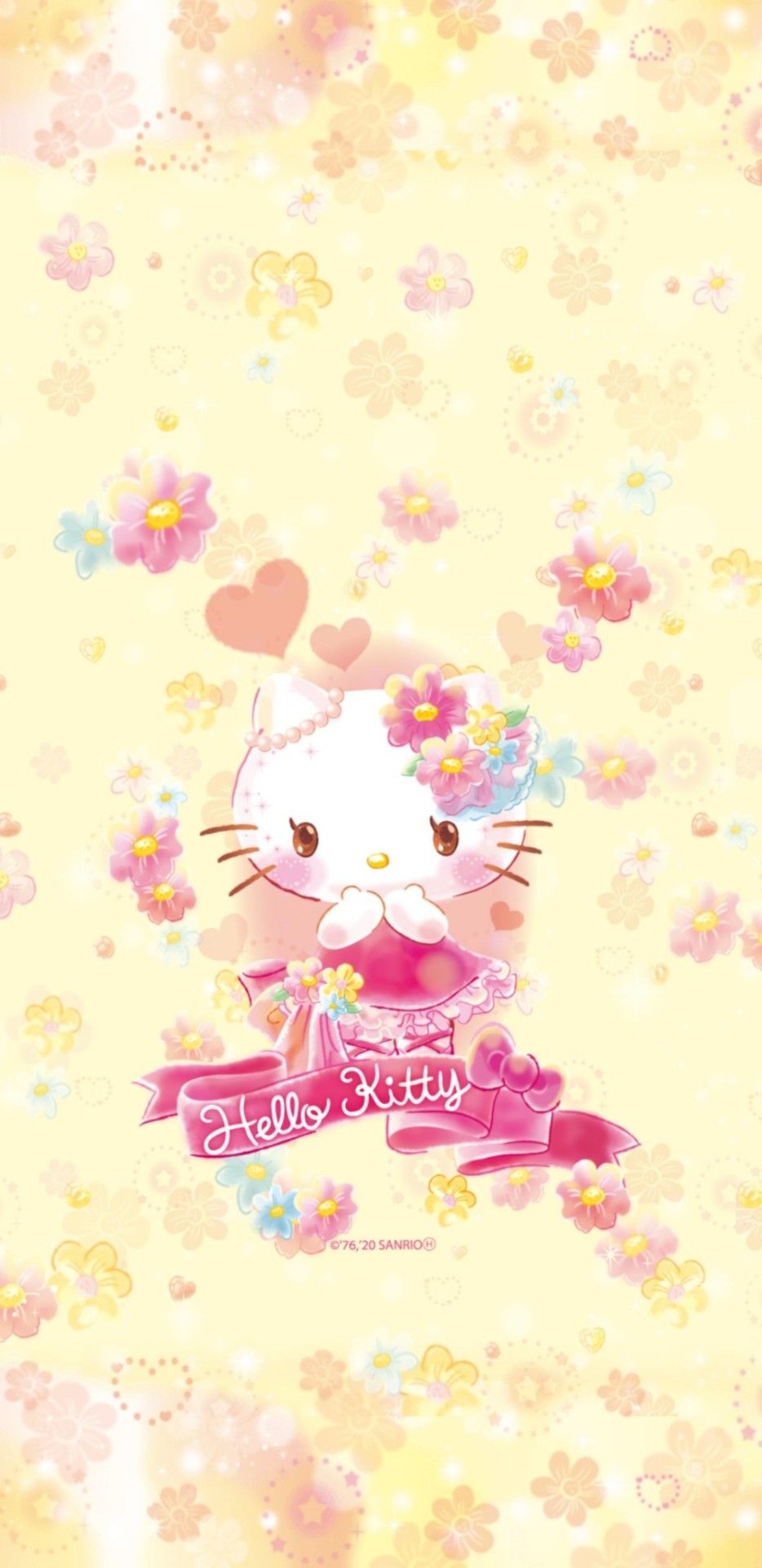 934x1920 Yellow Hello kitty florarium
