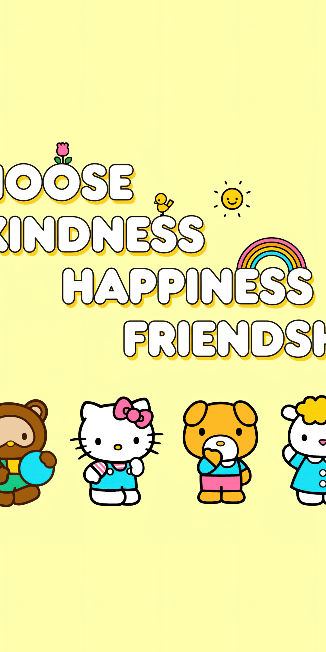 1080x2160 Choose Kindness Happiness Friendship 4K Wallpaper