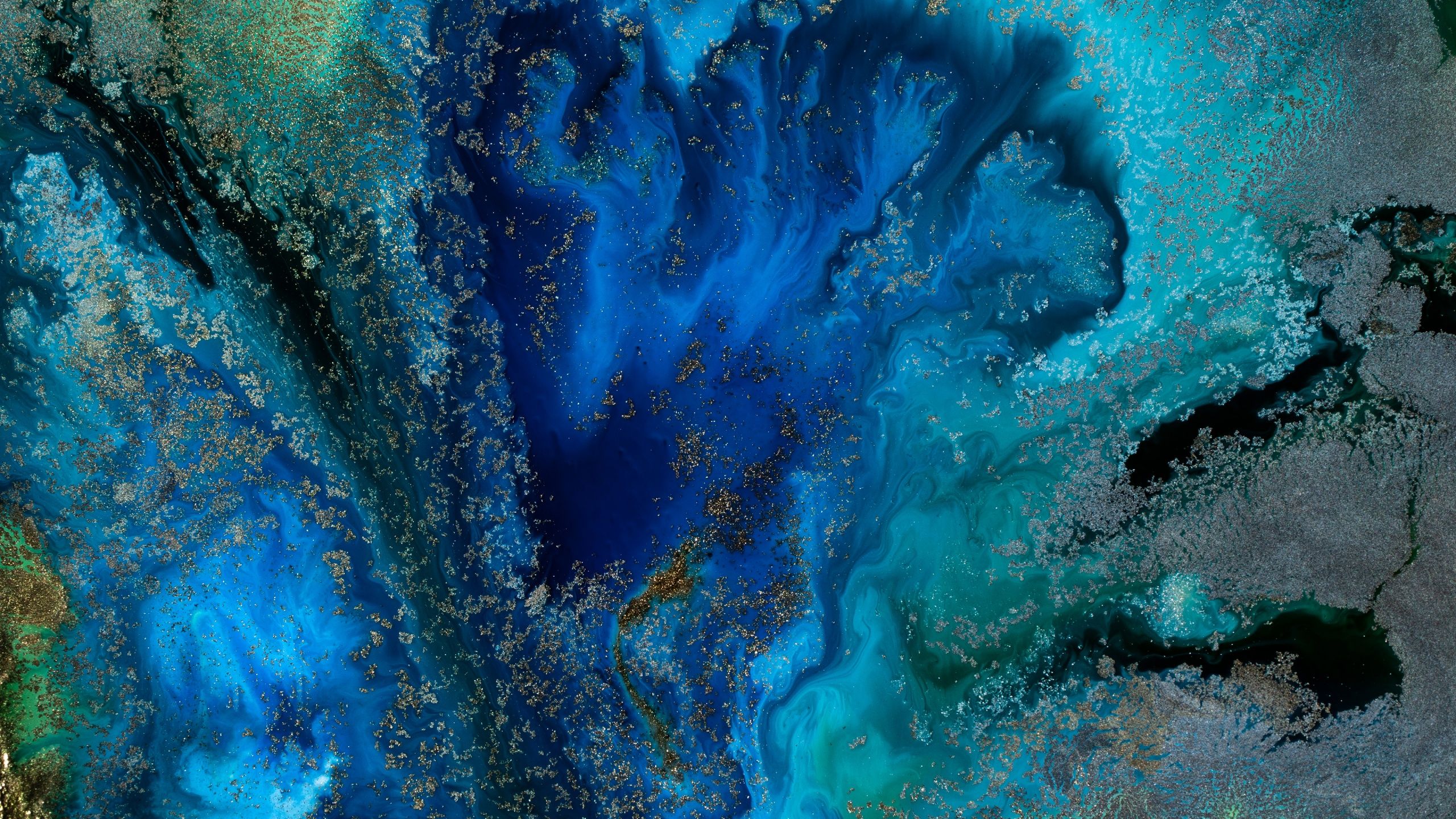 2560x1440 Liquid art Wallpaper 4K, Ink art, Macro, Patterns